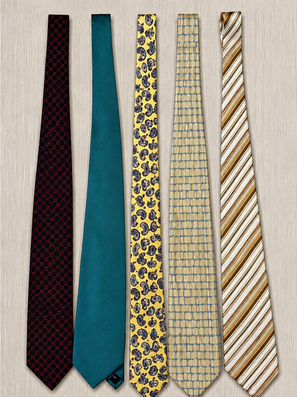 5--Assorted Classic Men's Necktie in  - Multi-Colour.